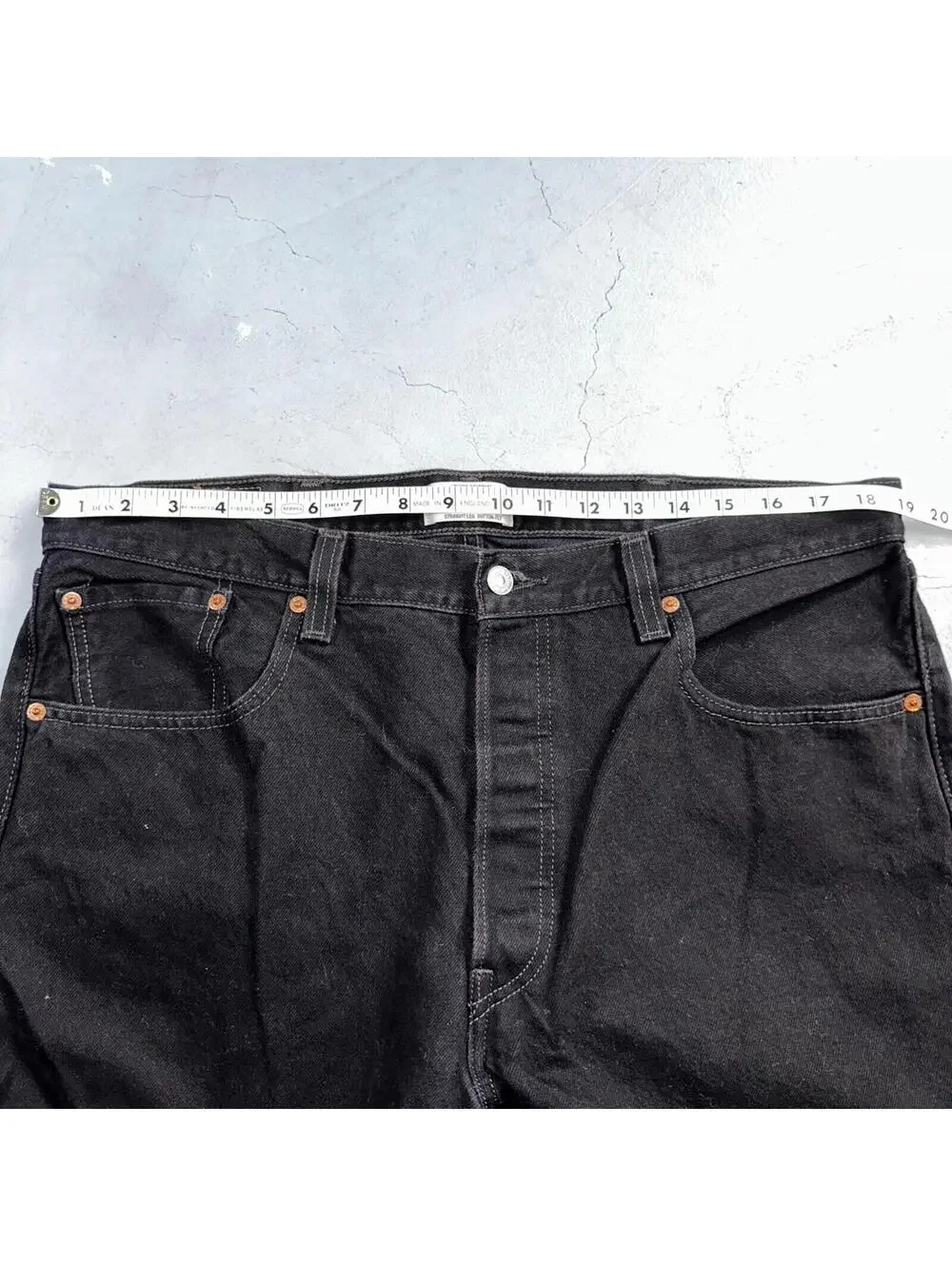 Levis 501 Vintage Y2K Mexico XX Straight Leg Jeans Black Dark Wash 38x30
